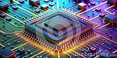 Unveiling the Microscopic Marvels of Modern Computing A Deep Dive into a Computer Processor Chips Transistors Stock Photo