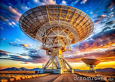 Unveiling the Precision of Radio Astronomy A Detailed Closeup of the Very Large Array Radio Telescopes in New Stock Photo
