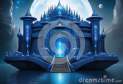 Unveiling the Secrets of the Blue Sun Castle Stock Photo