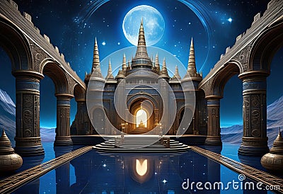 Unveiling the Secrets of the Blue Sun Castle Stock Photo