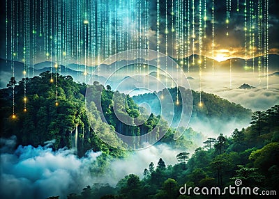 Unveiling Secrets A Double Exposure Enigma Decoded Digital Art with Hidden Messages and Encrypted Symbols Stock Photo