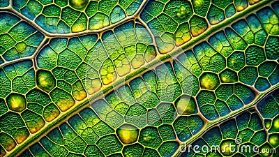 Unveiling the Secrets of Leaf Function A Microscopic Exploration of Chloroplasts and Stomata Stock Photo