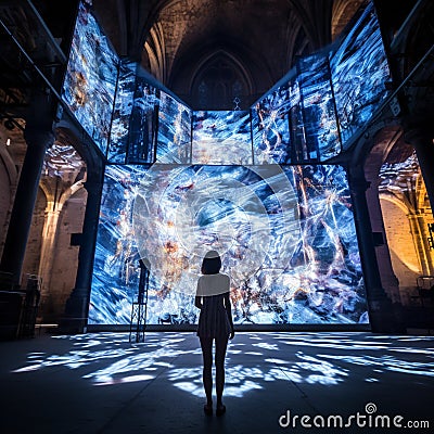Unveiling the Unseen: An Interactive Projection Mapping Experience Stock Photo