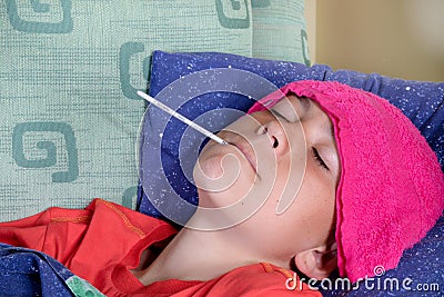 Unwell young teenage boy Stock Photo