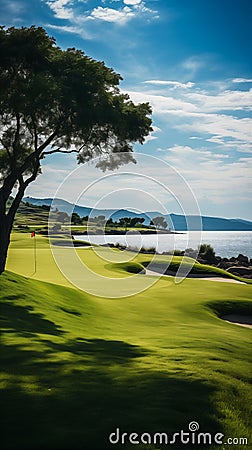 Unwind in Paradise: A Luxurious Golf Course Retreat on the Ancie Stock Photo