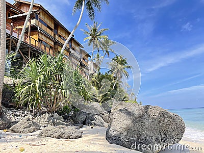 Unwind and Recharge in the Lap of Luxury at This Beautiful Beachside Resort with Majestic Ocean Views Stock Photo