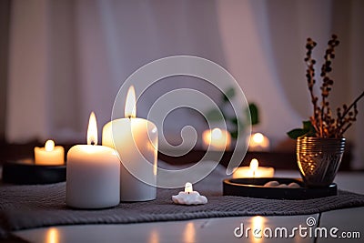 Unwind and Rejuvenate, Spa Setting Stock Photo