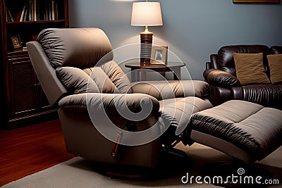 Unwind in Style A Captivating Realistic Photo of a Recliner Chair.AI Generated Stock Photo