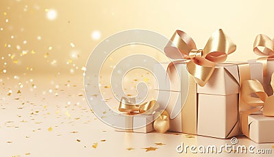 Golden Gift Elegance Stock Photo