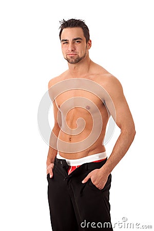 Unzipped Pants Stock Photo