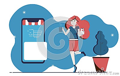 Online shoping and marketing. Online delivery Stock Photo