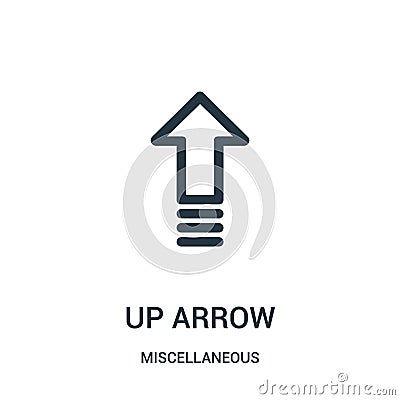 up arrow icon vector from miscellaneous collection. Thin line up arrow outline icon vector illustration. Linear symbol for use on Vector Illustration