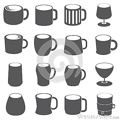Up and beverage icons Stock Photo