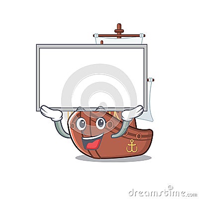 Up board pirate ship isolated with the cartoon Vector Illustration