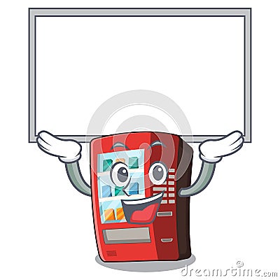 Up board vending machine in the cartoon shape Vector Illustration