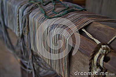 Up close image of a 1800`s loom Stock Photo