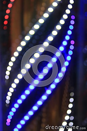 Up close picture of a led spinning barber's pole Stock Photo