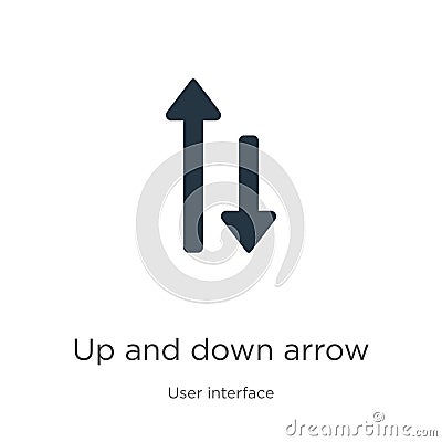 Up and down arrow icon vector. Trendy flat up and down arrow icon from user interface collection isolated on white background. Vector Illustration