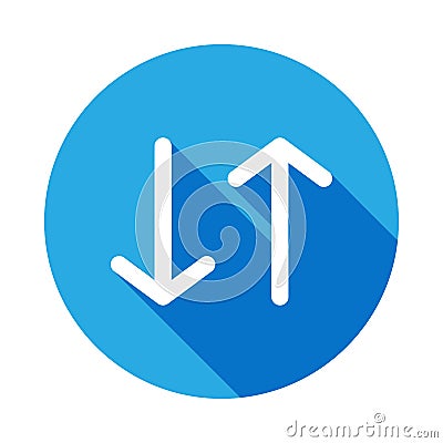 up and down arrow with long shadow icon. Element of travel icon for mobile concept and web apps. Detailed up and down arrow icon c Stock Photo