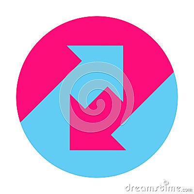 Up down arrows icon inside the circle. upward, downward business logo two-way arrow symbol vector for your website design, logo, Vector Illustration