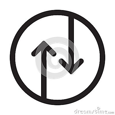 Up down arrows icon inside the circle. upward, downward business logo two-way arrow symbol vector for your website design, logo, Vector Illustration