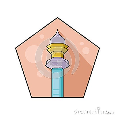 Vector mini tower mosque illustration Vector Illustration