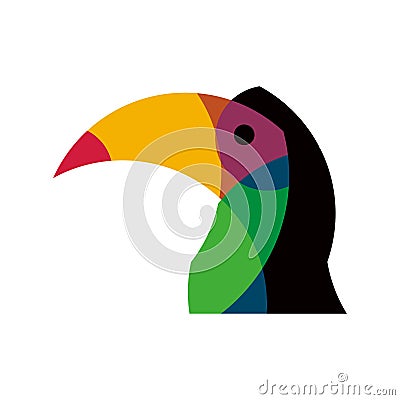 best vector Toucan bird cartoon. Vector illustration of happy tukan isolated Vector Illustration