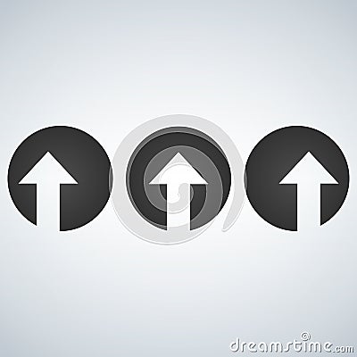 Up left and right arrows cut in circles. Stock Photo