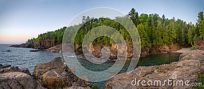 Black Rocks Cove, Presque Isle Park, Marquette, MI Stock Photo