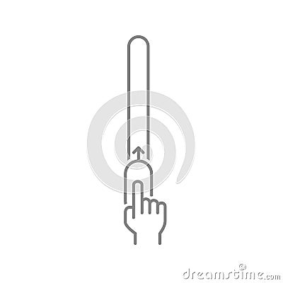Up swipe progress bar line icon. Hand switch design element. Lock and unlock symbol. Vector Illustration