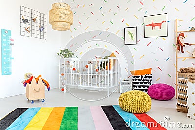 Up-to-date interior of baby room Stock Photo