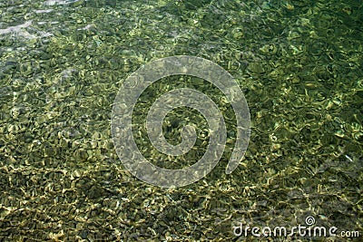 Up view crystal transparent fresh river sea water Stock Photo