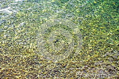Up view crystal transparent fresh river sea water Stock Photo
