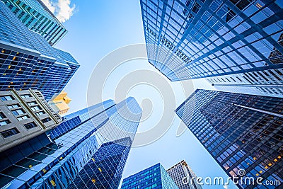 Up view in financial district Stock Photo