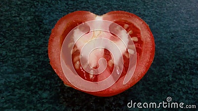 Half tomato in closeup Stock Photo