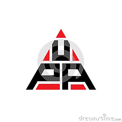UPA triangle letter logo design with triangle shape. UPA triangle logo design monogram. UPA triangle vector logo template with red Vector Illustration