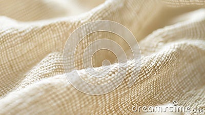 An upclose image of a lightcolored linen cloth with a delicate subtly raised pattern resembling tiny embossed dots Stock Photo