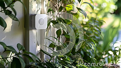 An upclose view of the motion sensor triggering the repeller to activate when pests are detected Stock Photo