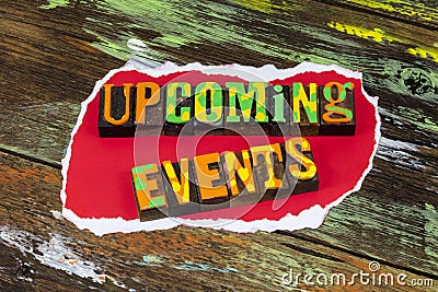 Upcoming special event planning calendar schedule invitation announcement Stock Photo