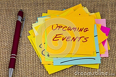 Upcoming events future schedule information calendar new event planning Stock Photo