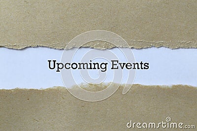 Upcoming events on paper Stock Photo