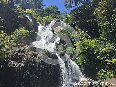 Upcountry Waterfall in Sri Lanka Stock Photo
