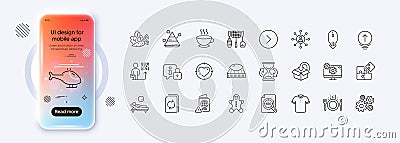 Update document, Vegetables and Return package line icons for web app. Pictogram icon Vector Vector Illustration
