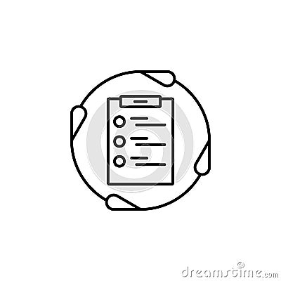 Update file work icon. Simple line, outline vector of office icons for ui and ux, website or mobile application on white Stock Photo