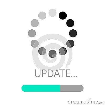 Update icon. System software upgrade concept, loading bar Vector Illustration