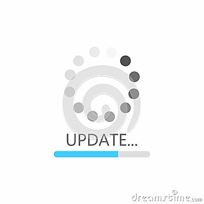 Update icon. System software upgrade concept, loading bar Vector Illustration