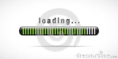 Update is loading waiting time green bar Vector Illustration