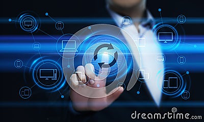 Update Software Computer Program Upgrade Business technology Internet Concept Stock Photo