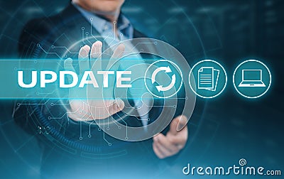 Update Software Computer Program Upgrade Business technology Internet Concept Stock Photo