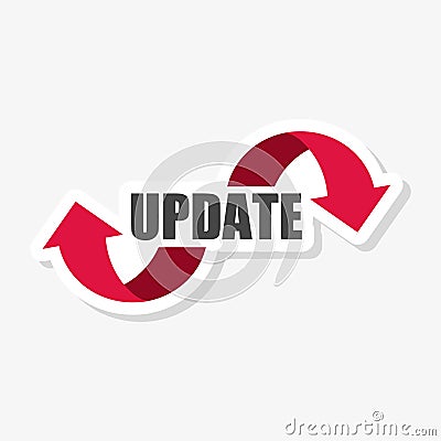Update Software sticker or logo, Concept meaning replacing program with a newer version of same product Stock Photo